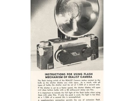 Instructions for using flash mechanism of Realist Camera - facsimile Fashion