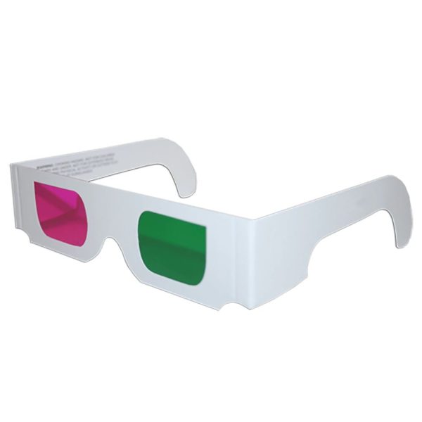 3D Anaglyph Glasses - Trioscopic - Green Magenta - Pro-Ana(TM) Quality - White Cardboard- NEW For Sale