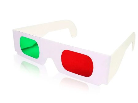 Red Green Pro-Ana(TM) Quality Plain White Cardboard 3D Anaglyph Glasses - NEW on Sale